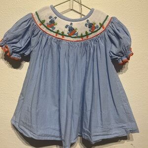 Smocked Bunny & Carrot Dress